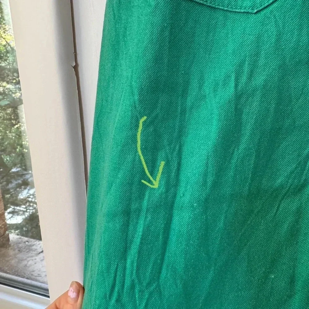 Anthropologie The Colette Linen Wide -Leg Pants Maeve Green 26P - Picture 7 of 12